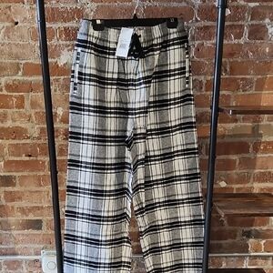 Black & White Plaid Drawstring Lounge Pants